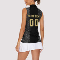 Custom Mexico Football Women Sleeveless Polo Shirt El Tri Aztec Pattern Back Version