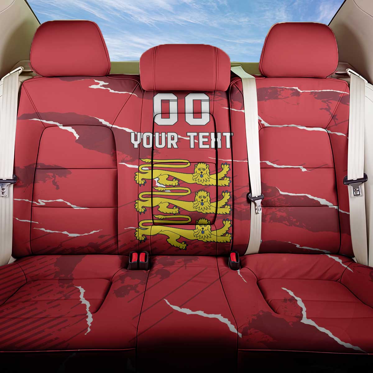 Custom Bailiwick of Jersey Back Car Seat Cover Sporty Style