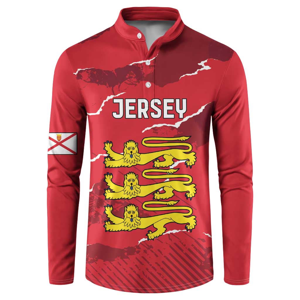 Custom Bailiwick of Jersey Button Sweatshirt Sporty Style