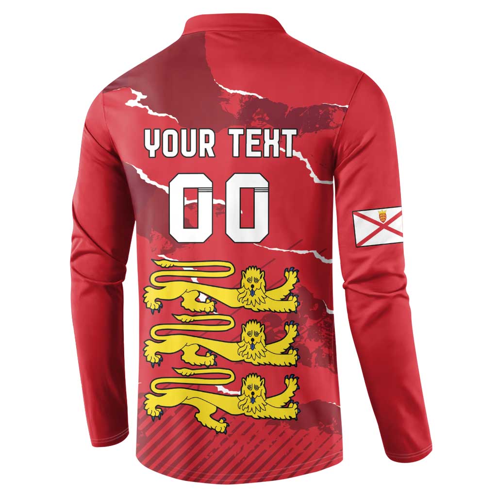 Custom Bailiwick of Jersey Button Sweatshirt Sporty Style