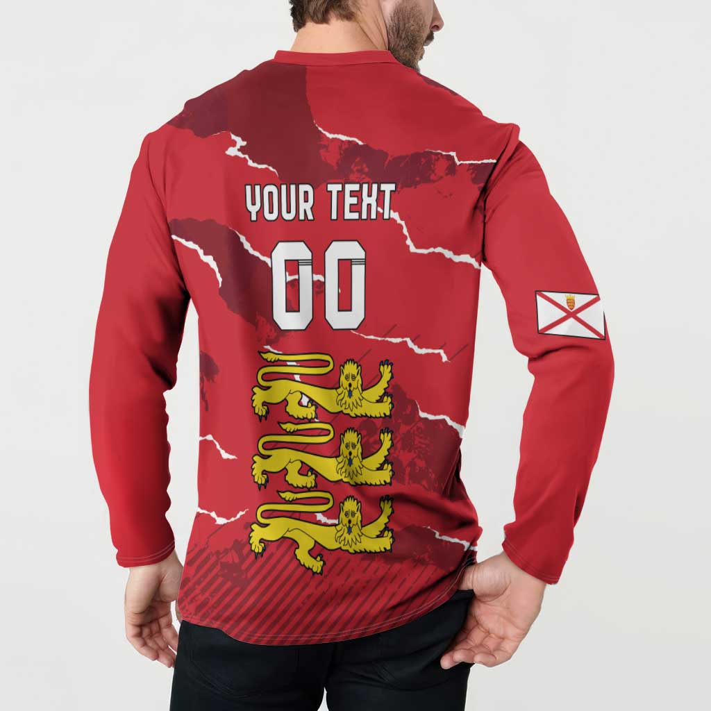 Custom Bailiwick of Jersey Button Sweatshirt Sporty Style