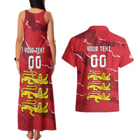 Custom Bailiwick of Jersey Couples Matching Tank Maxi Dress and Hawaiian Shirt Sporty Style