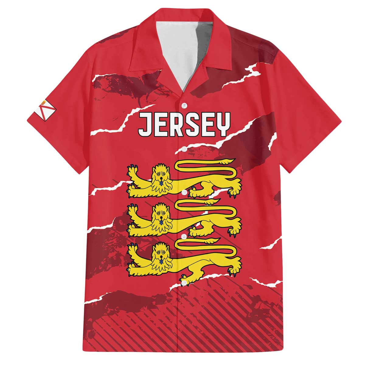 Custom Bailiwick of Jersey Family Matching Off The Shoulder Long Sleeve Dress and Hawaiian Shirt Sporty Style