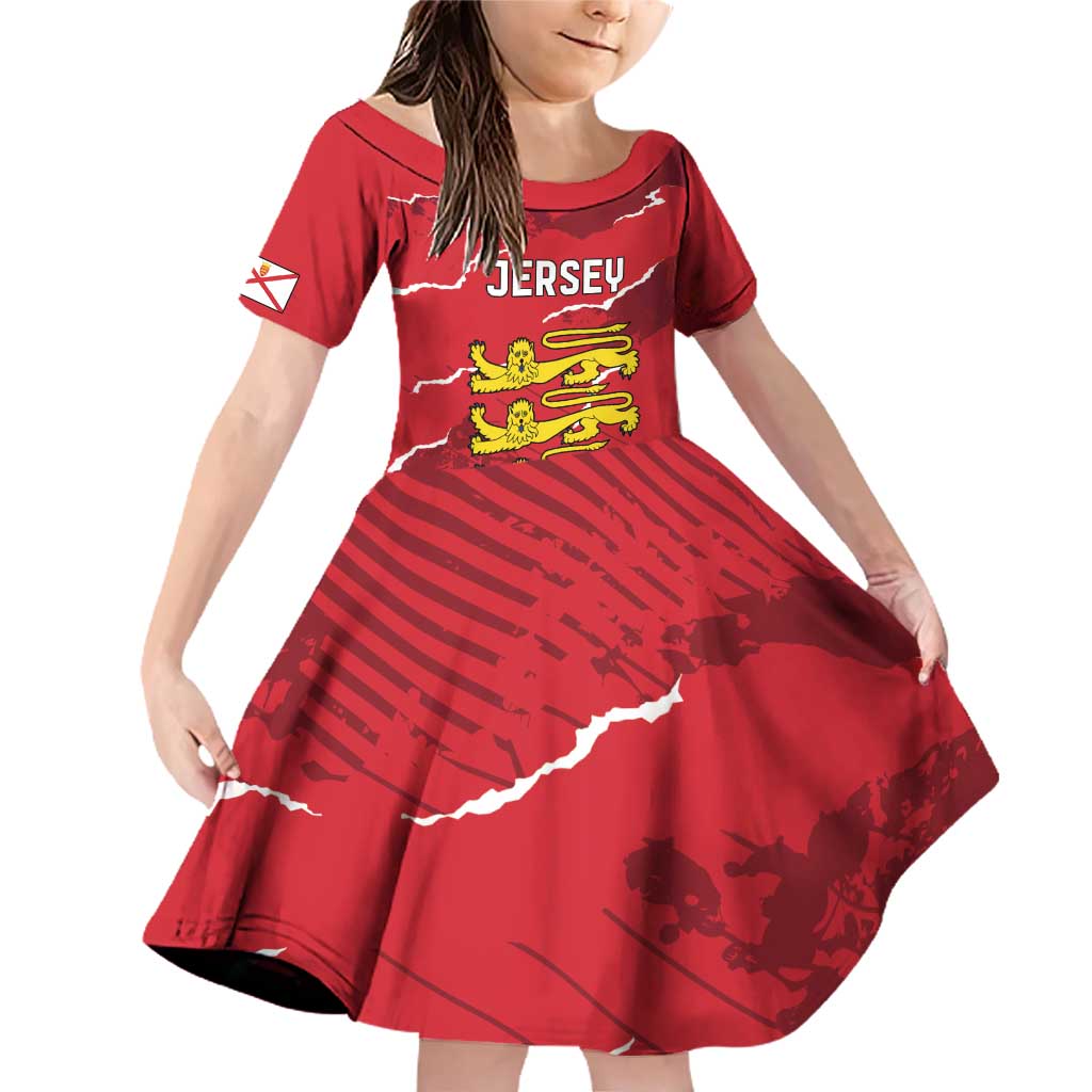 Custom Bailiwick of Jersey Family Matching Off Shoulder Short Dress and Hawaiian Shirt Sporty Style