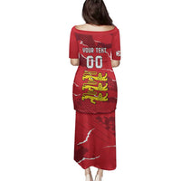 Custom Bailiwick of Jersey Family Matching Puletasi and Hawaiian Shirt Sporty Style