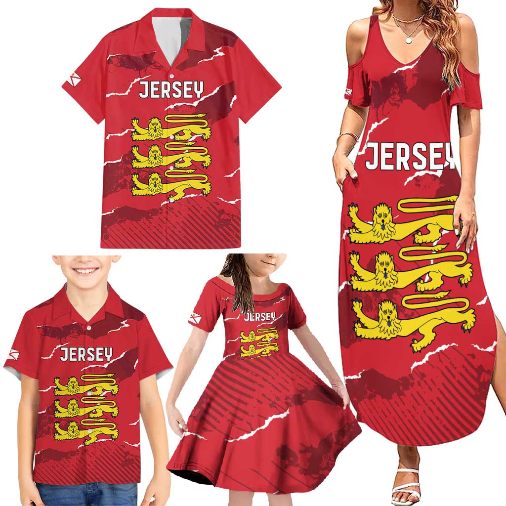 Custom Bailiwick of Jersey Family Matching Summer Maxi Dress and Hawaiian Shirt Sporty Style