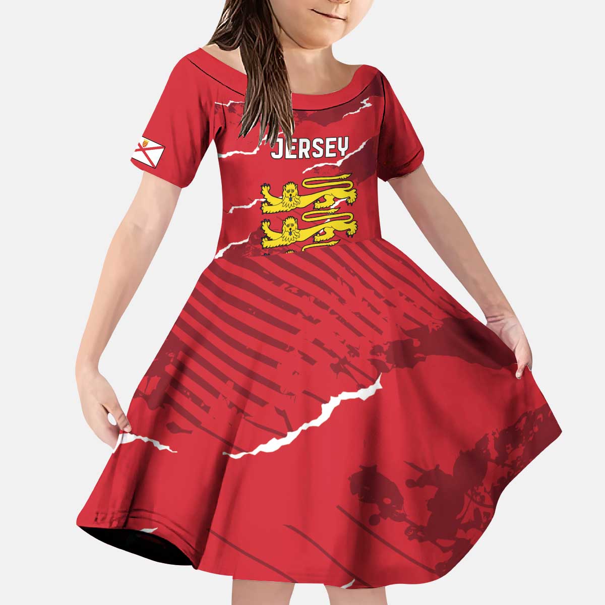Custom Bailiwick of Jersey Kid Short Sleeve Dress Sporty Style