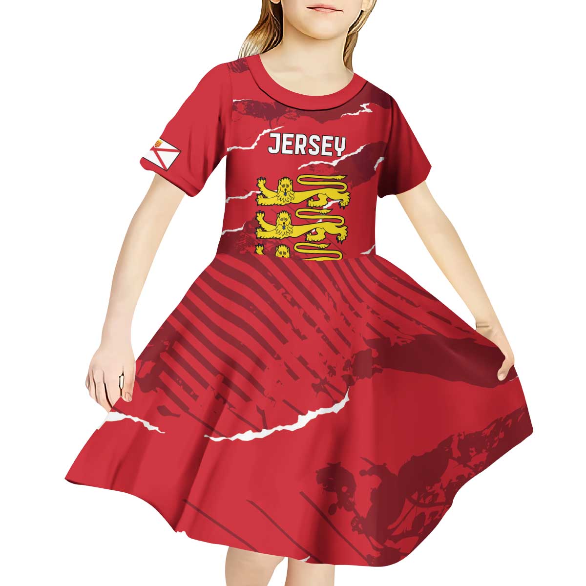 Custom Bailiwick of Jersey Kid Short Sleeve Dress Sporty Style