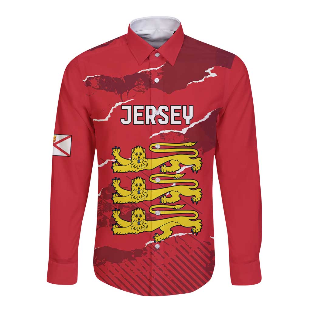 Custom Bailiwick of Jersey Long Sleeve Button Shirt Sporty Style