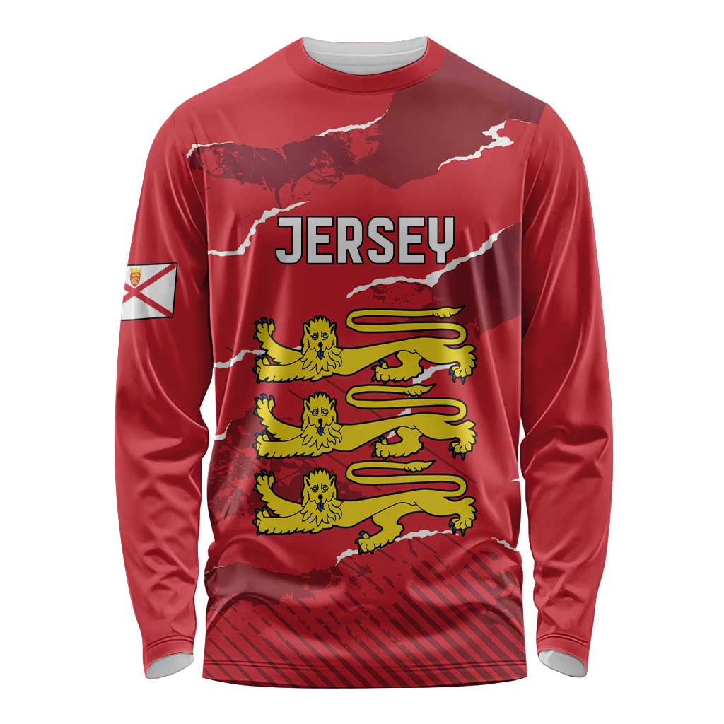 Custom Bailiwick of Jersey Long Sleeve Shirt Sporty Style