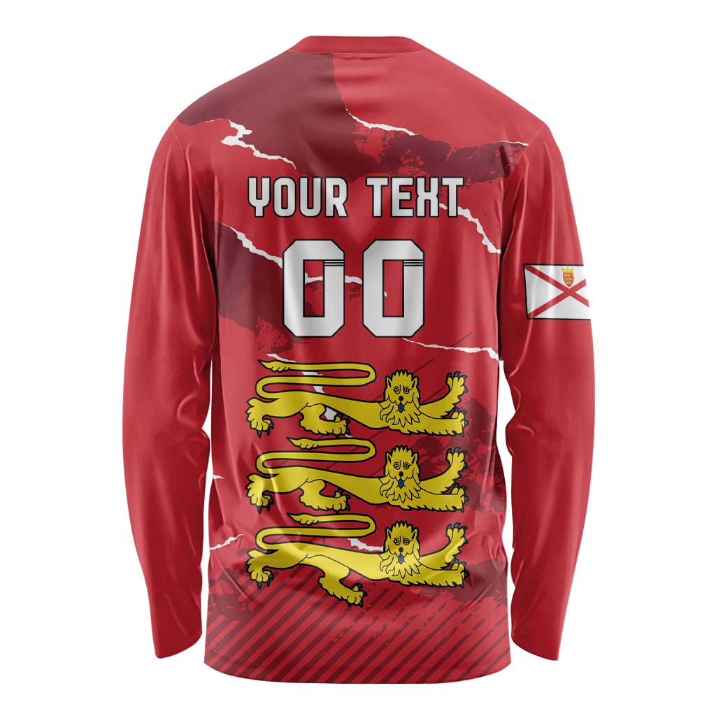 Custom Bailiwick of Jersey Long Sleeve Shirt Sporty Style