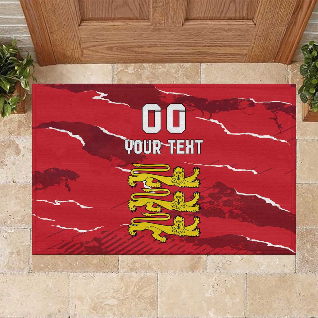 Custom Bailiwick of Jersey Rubber Doormat Sporty Style