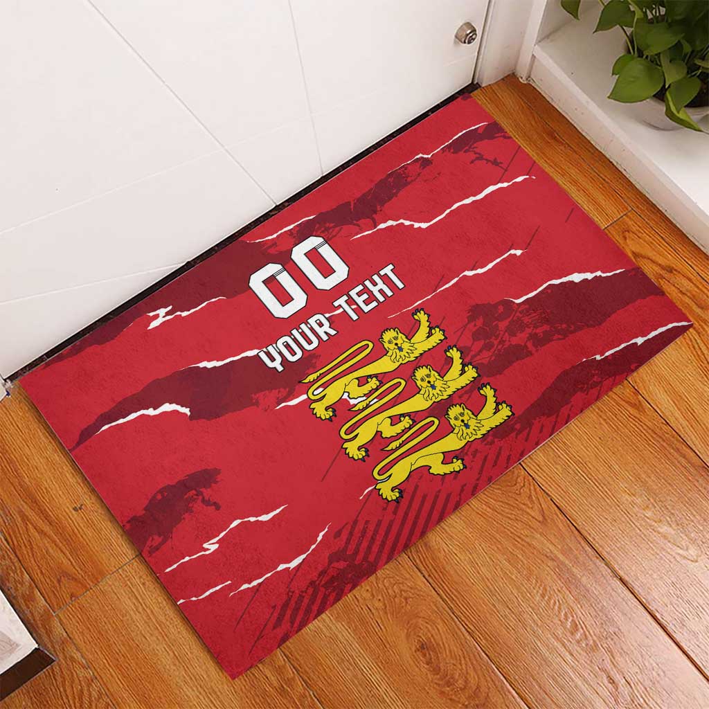 Custom Bailiwick of Jersey Rubber Doormat Sporty Style