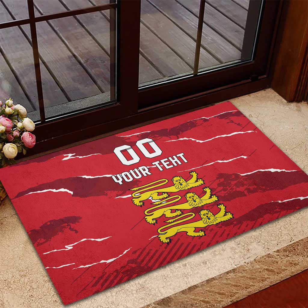 Custom Bailiwick of Jersey Rubber Doormat Sporty Style