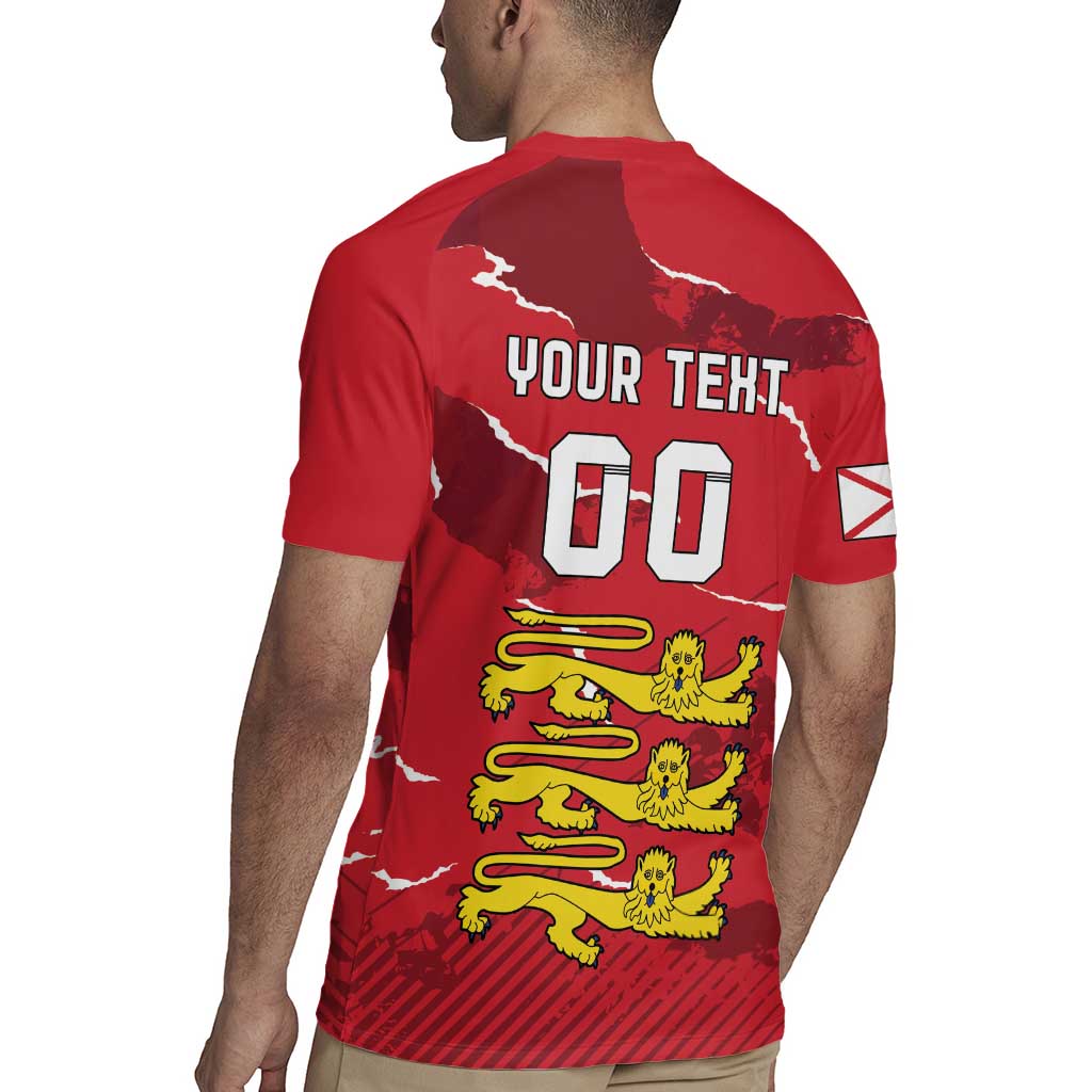 Custom Bailiwick of Jersey Rugby Jersey Sporty Style