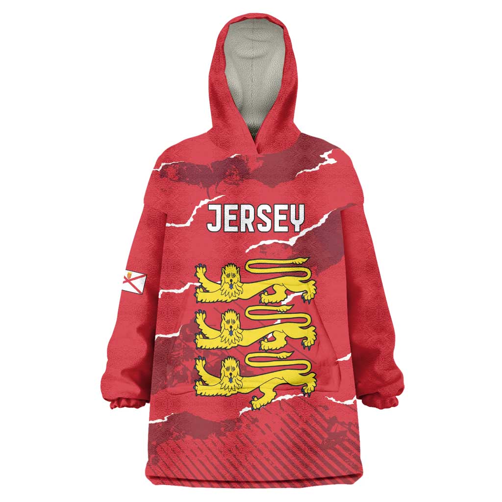 Custom Bailiwick of Jersey Wearable Blanket Hoodie Sporty Style