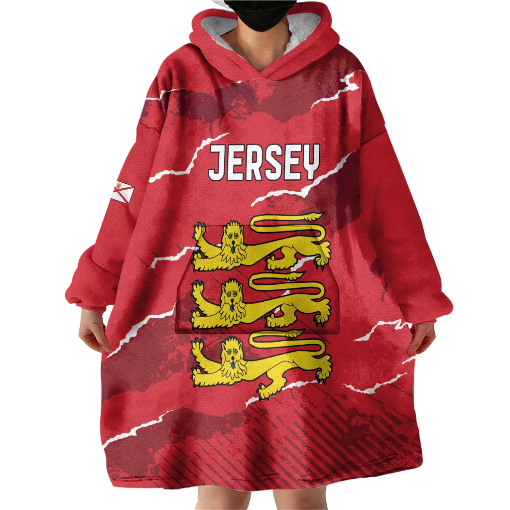 Custom Bailiwick of Jersey Wearable Blanket Hoodie Sporty Style