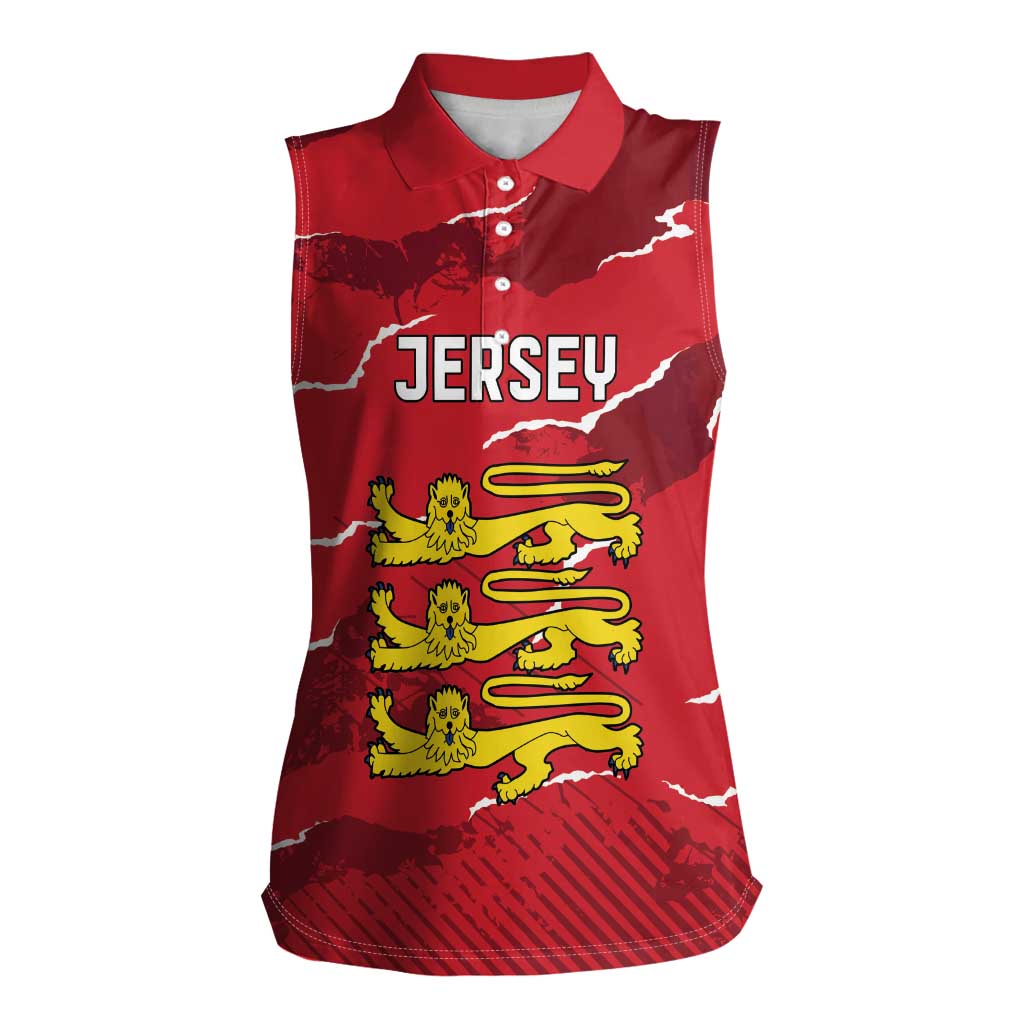 Custom Bailiwick of Jersey Women Sleeveless Polo Shirt Sporty Style