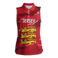 Custom Bailiwick of Jersey Women Sleeveless Polo Shirt Sporty Style