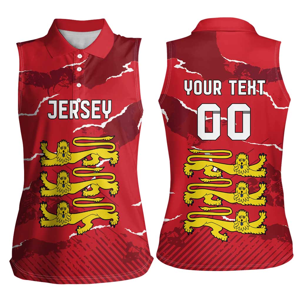 Custom Bailiwick of Jersey Women Sleeveless Polo Shirt Sporty Style