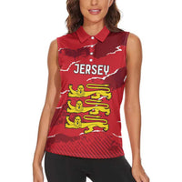 Custom Bailiwick of Jersey Women Sleeveless Polo Shirt Sporty Style