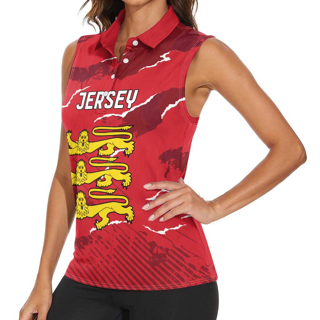 Custom Bailiwick of Jersey Women Sleeveless Polo Shirt Sporty Style