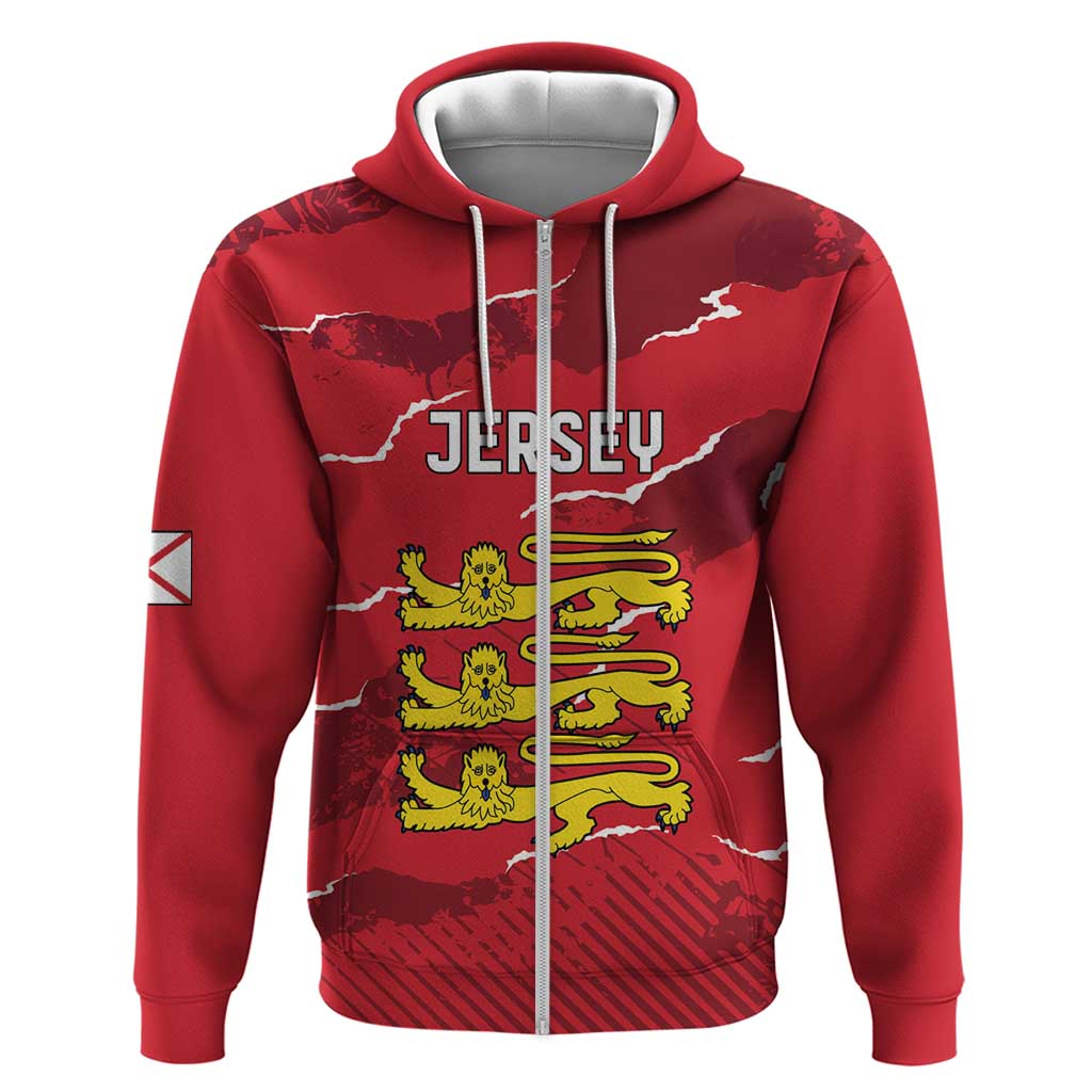 Custom Bailiwick of Jersey Zip Hoodie Sporty Style