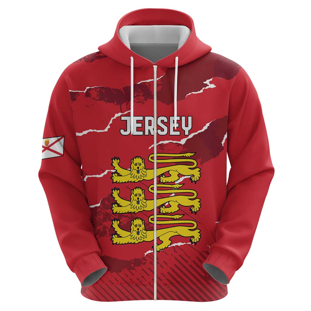 Custom Bailiwick of Jersey Zip Hoodie Sporty Style