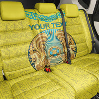 Personalized Kazakhstan Emblem Back Car Seat Cover Kazakh Pattern