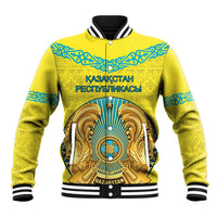 Personalized Kazakhstan Emblem Baseball Jacket Kazakh Pattern