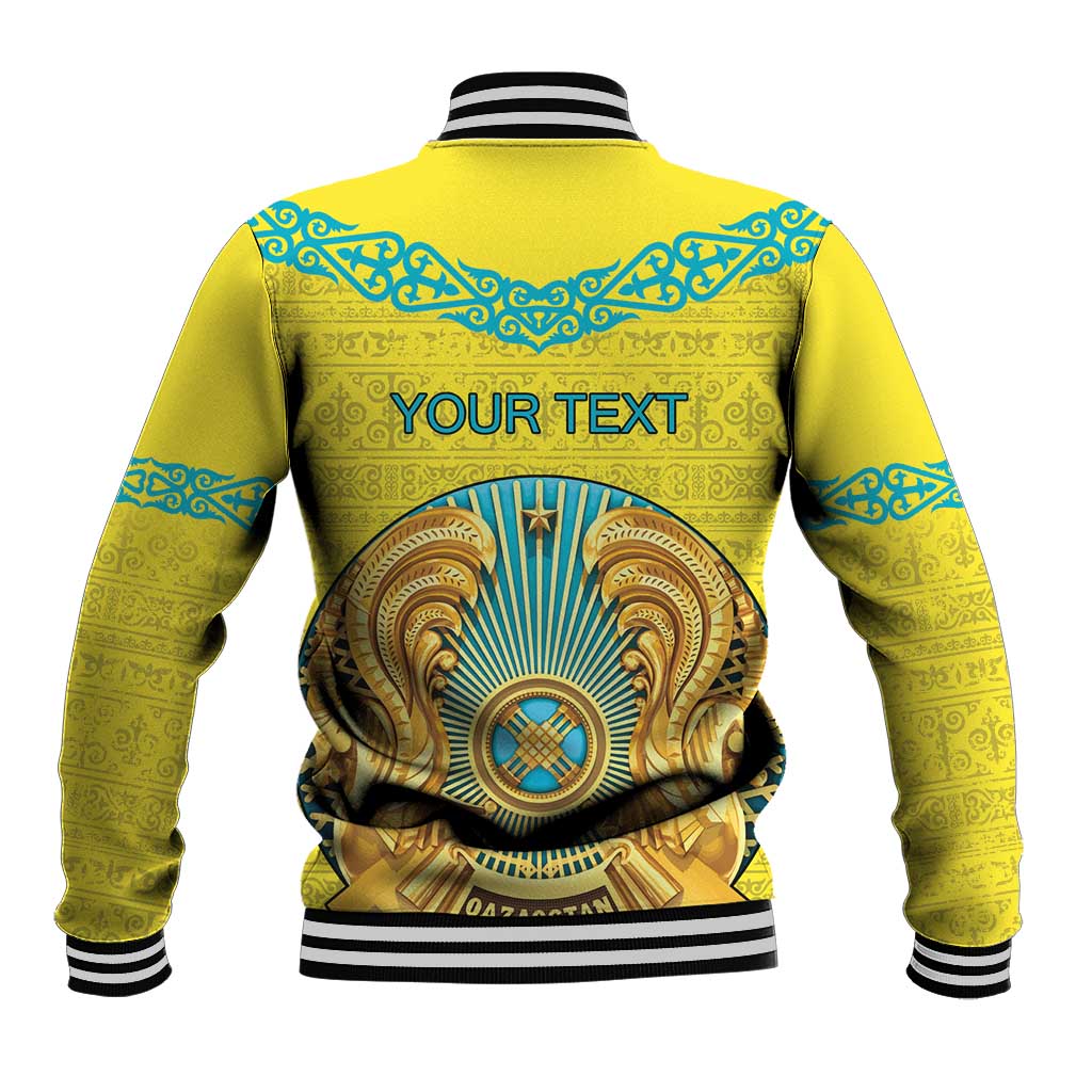 Personalized Kazakhstan Emblem Baseball Jacket Kazakh Pattern