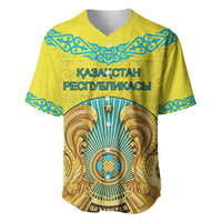 Personalized Kazakhstan Emblem Baseball Jersey Kazakh Pattern