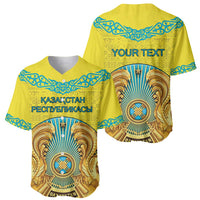 Personalized Kazakhstan Emblem Baseball Jersey Kazakh Pattern