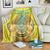 Personalized Kazakhstan Emblem Blanket Kazakh Pattern