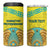 Personalized Kazakhstan Emblem 4 in 1 Can Cooler Tumbler Kazakh Pattern