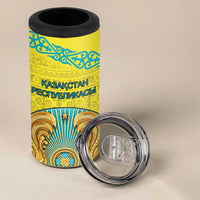 Personalized Kazakhstan Emblem 4 in 1 Can Cooler Tumbler Kazakh Pattern