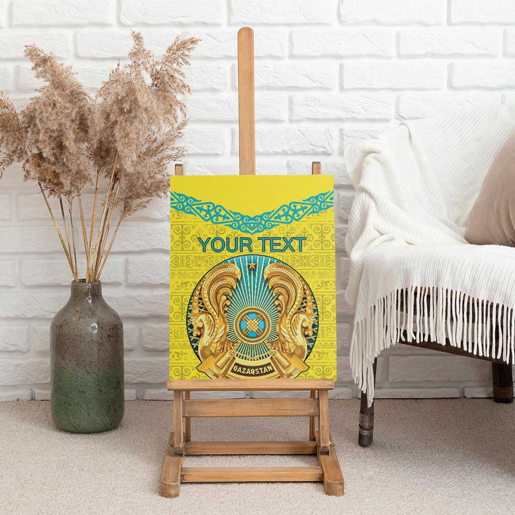 Personalized Kazakhstan Emblem Canvas Wall Art Kazakh Pattern