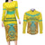 Personalized Kazakhstan Emblem Couples Matching Long Sleeve Bodycon Dress and Long Sleeve Button Shirt Kazakh Pattern
