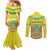 Personalized Kazakhstan Emblem Couples Matching Mermaid Dress and Long Sleeve Button Shirt Kazakh Pattern