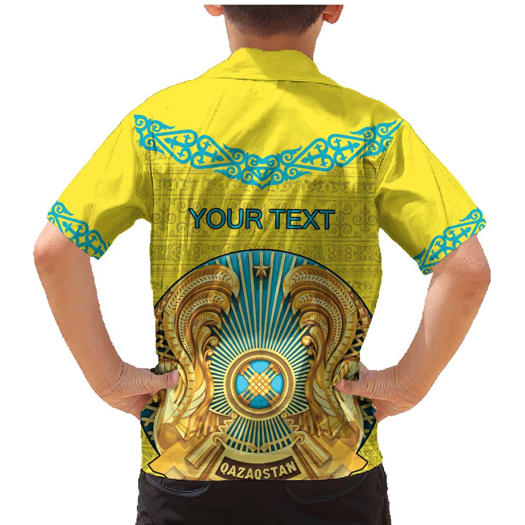 Personalized Kazakhstan Emblem Family Matching Mermaid Dress and Hawaiian Shirt Kazakh Pattern