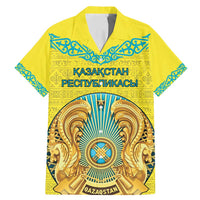 Personalized Kazakhstan Emblem Family Matching Mermaid Dress and Hawaiian Shirt Kazakh Pattern