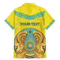 Personalized Kazakhstan Emblem Family Matching Mermaid Dress and Hawaiian Shirt Kazakh Pattern
