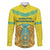 Personalized Kazakhstan Emblem Family Matching Off The Shoulder Long Sleeve Dress and Hawaiian Shirt Kazakh Pattern