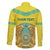 Personalized Kazakhstan Emblem Family Matching Off The Shoulder Long Sleeve Dress and Hawaiian Shirt Kazakh Pattern