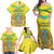 Personalized Kazakhstan Emblem Family Matching Off Shoulder Maxi Dress and Hawaiian Shirt Kazakh Pattern