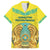 Personalized Kazakhstan Emblem Family Matching Off Shoulder Maxi Dress and Hawaiian Shirt Kazakh Pattern