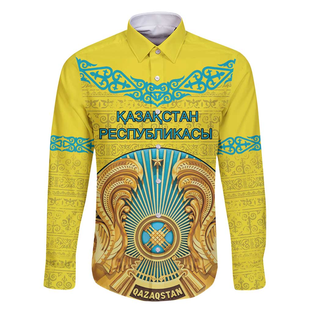 Personalized Kazakhstan Emblem Family Matching Off Shoulder Short Dress and Hawaiian Shirt Kazakh Pattern