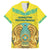 Personalized Kazakhstan Emblem Family Matching Short Sleeve Bodycon Dress and Hawaiian Shirt Kazakh Pattern