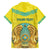 Personalized Kazakhstan Emblem Family Matching Short Sleeve Bodycon Dress and Hawaiian Shirt Kazakh Pattern