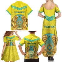 Personalized Kazakhstan Emblem Family Matching Summer Maxi Dress and Hawaiian Shirt Kazakh Pattern